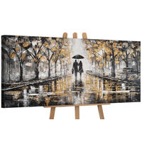 GEMÄLDE Zusammen gehen auf Keilrahmen 115x50 cm - Schwarz, Holz (115/50cm) - YS-art gallery