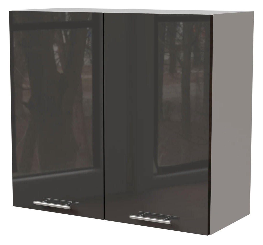 KÜCHENHÄNGESCHRANK Essen W3/80 Graphit Hochglanz / Weiß Matt 80 / 32,5 / 72cm - Graphitfarben/Weiß, Holz/Holzwerkstoff (80/72/32.5cm) - Feldmann-Wohnen