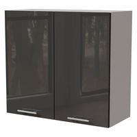 KÜCHENHÄNGESCHRANK Essen W3/80 Graphit Hochglanz / Weiß Matt 80 / 32,5 / 72cm - Graphitfarben/Weiß, Holz/Holzwerkstoff (80/72/32.5cm) - Feldmann-Wohnen