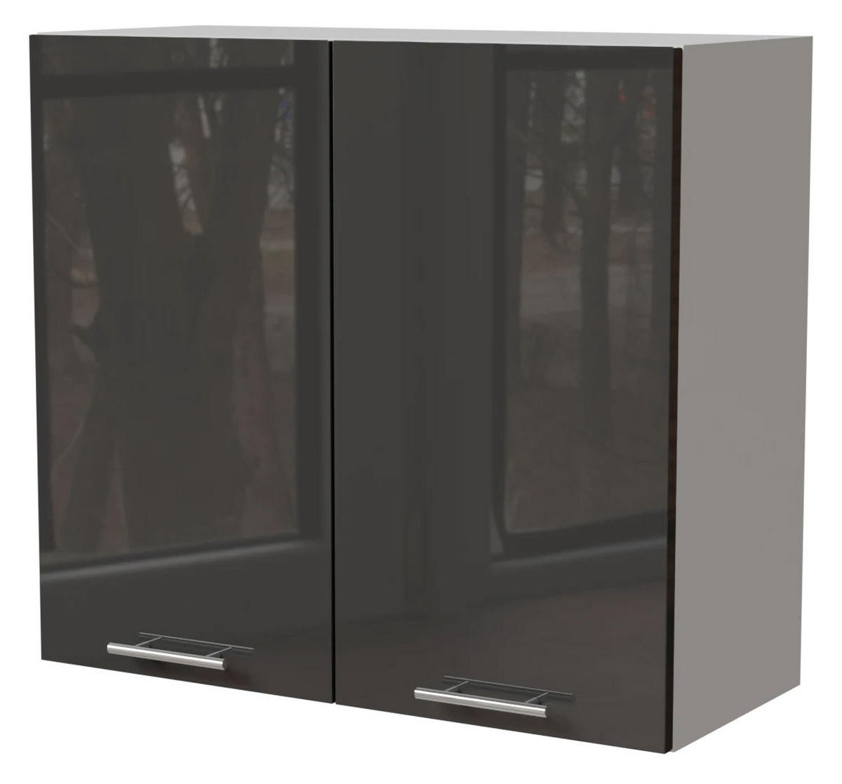 KÜCHENHÄNGESCHRANK Essen W3/80 Graphit Hochglanz / Weiß Matt 80 / 32,5 / 72cm - Graphitfarben/Weiß, Holz/Holzwerkstoff (80/72/32.5cm) - Feldmann-Wohnen