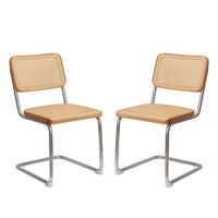 SCHWINGSTUHL 2-er Set,Freischwinger,Esszimmerstuhl,Naturfarben - Naturfarben, Metall (46.4/84.6/53cm) - LVHOM