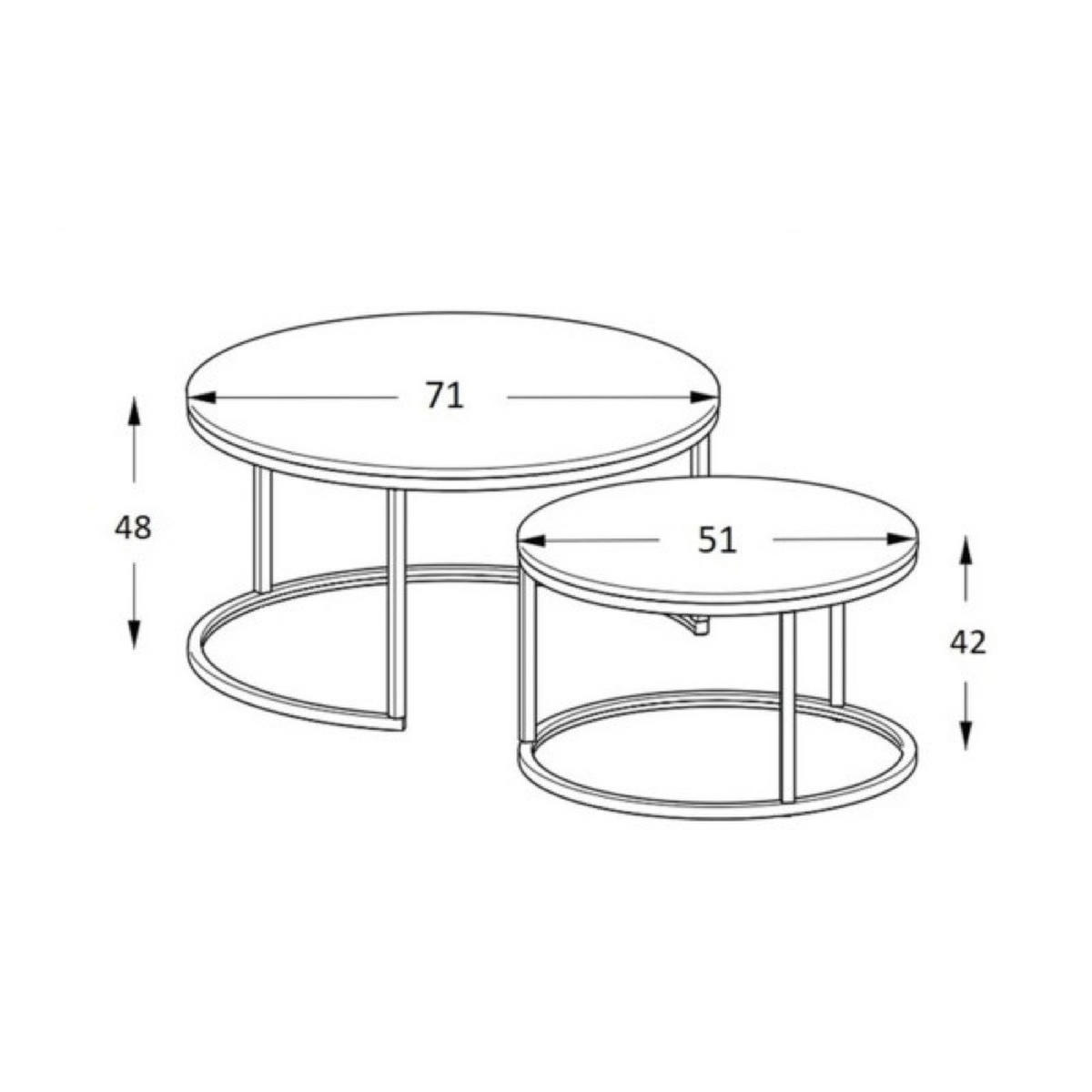 TISCH Weiß 2in1 Rund - Weiß, Holzwerkstoff (71/71/42.48cm) - Sepro Meble