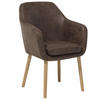ESSZIMMERSTUHL Kunstleder Braun Yorkville - Dunkelbraun, Holz/Textil (56/82/62cm) - Beliani