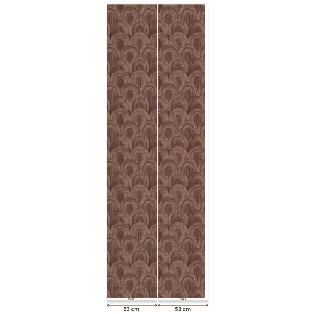 TAPETE - Rhythmic - Aufschlag - Braun - 100x280 cm - Dunkelbraun, Papier (100/280cm) - OnlyWow