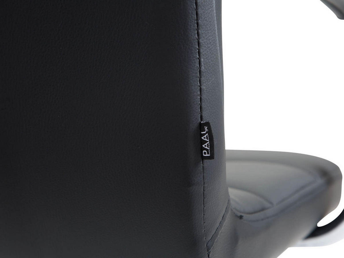 BÜROSTUHL Luca, Kunstleder Schwarz - Schwarz, Textil/Metall (52/88/44cm) - TPFLiving