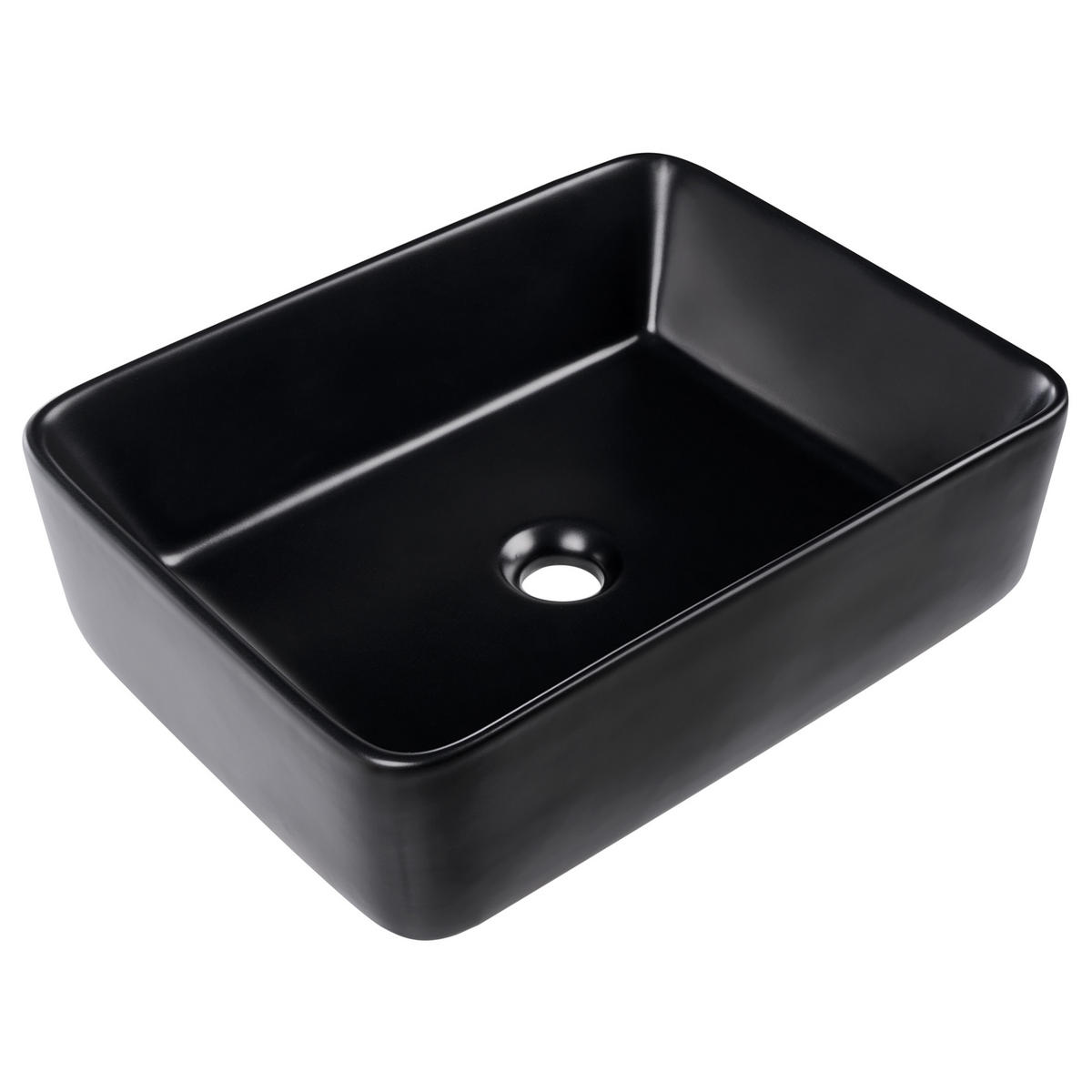 UMYVADLO NA DESKU Černé 49/38 cm Keramika Travesia - černá, keramika (49/14/38cm) - Beliani