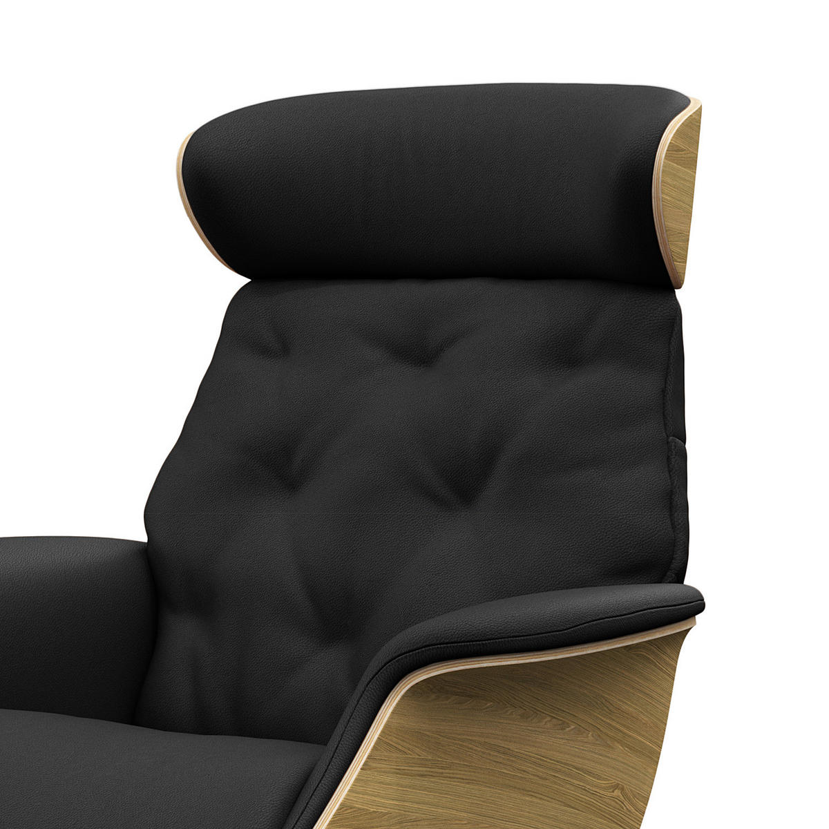 RELAXSESSEL - Echtleder - Schwarz, Leder/Metall (83/110/83cm) - home24