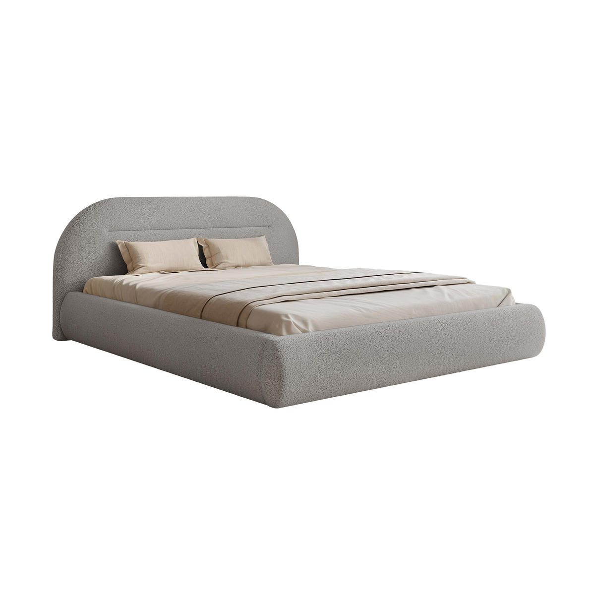 POLSTERBETT AMORIS 140x200 cm, Grau - Grau, Textil (200/140cm) - Fedve