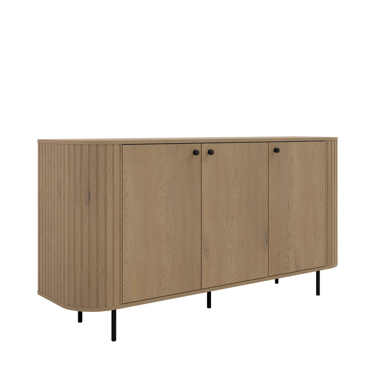 KOMMODE BOLLA 164,6/85,4/42,3cm mit Schubladen 3 Türen Eichefarben - Eichefarben, Holzwerkstoff (164.6/85.4/42.3cm) - MASSENO