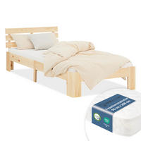 HOLZBETT Natur 90/200 cm Jugendbett mit Federkernmatratze - Naturfarben, Holz (90/200cm) - Homestyle4u