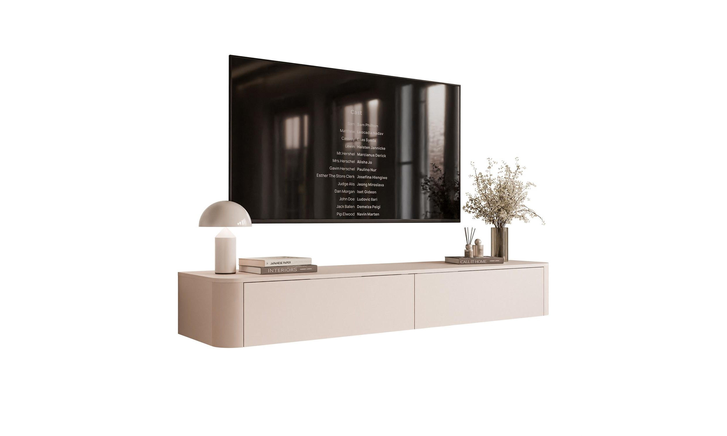 TV-SCHRANK SAGE 180/40/27 cm Kaschmir hängend Push-to-Open - Kaschmir, Holzwerkstoff (180/27/40cm) - Lookway
