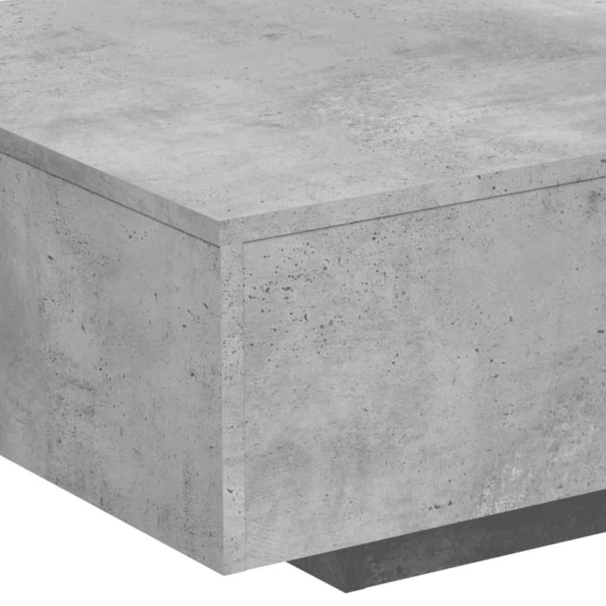 COUCHTISCH Mit Led-Leuchten Betongrau 85/55/31 Cm - Grau, Holzwerkstoff (85/55/31cm) - vidaXL