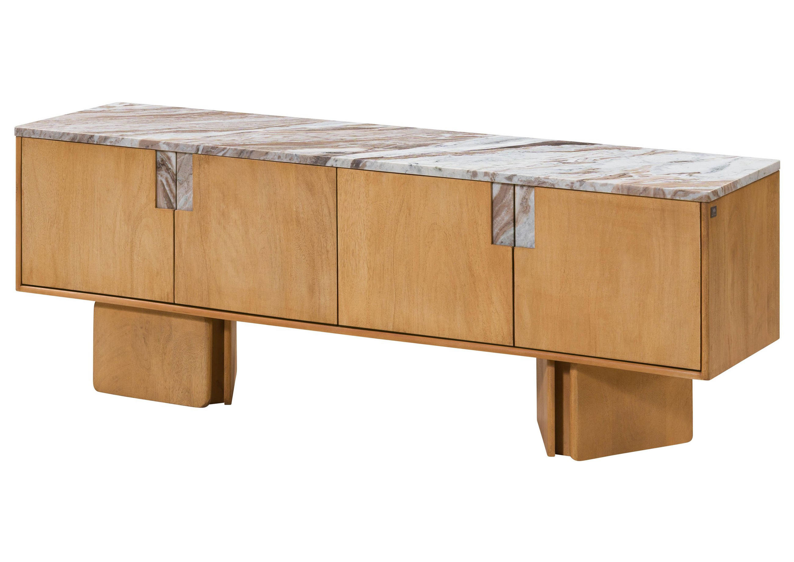 TV-BOARD Mango 160x40x55 beige lackiert LUGANO #102 - Beige, Holz (160/55/40cm) - Massivmoebel24