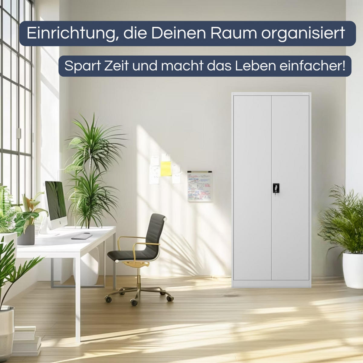 AKTENSCHRANK abschließbar KADO Flügeltüren 220x90x40cm Grau - Grau, Metall (90/220/40cm) - DELUKE