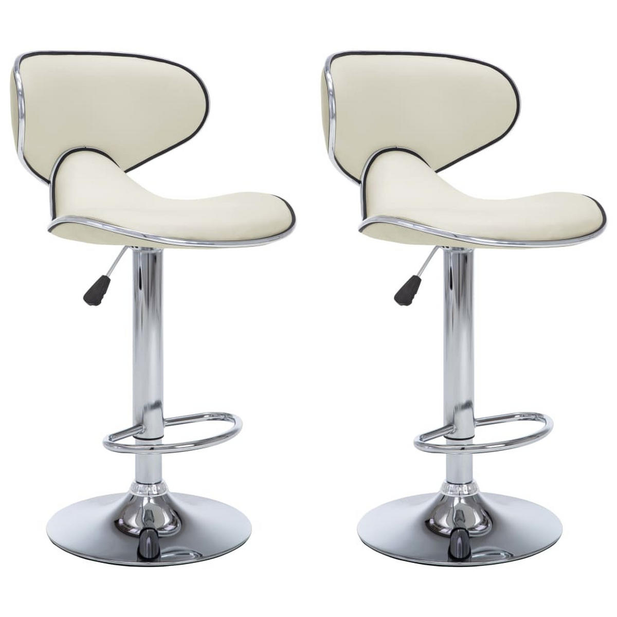 BARHOCKER Supri höhenverstellbar 2er-Set Creme Kunstleder - Creme, Leder (50/108/46cm) - DELUKE