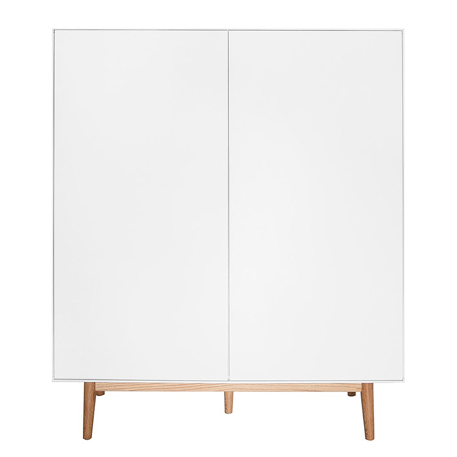 SCHUHKOMMODE mit 2 Türen - Eichefarben/Weiß, Holzwerkstoff (110/132/38cm) - home24