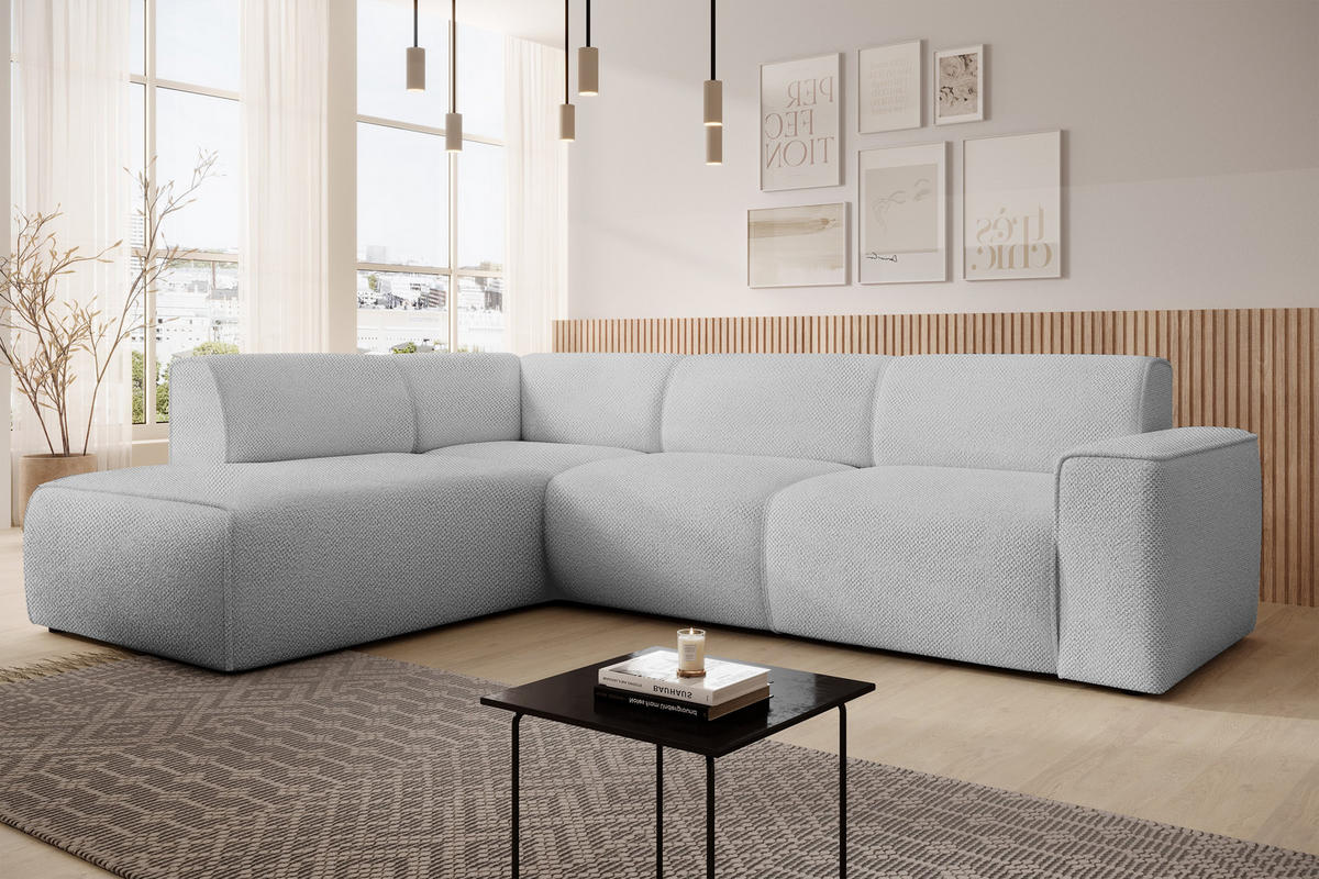 ECKSOFA L Form Didim Ivory 292/220/78 cm – großes Sofa stilvoll & bequem L - Greige/Champagner, Kunststoff/Textil (220/292cm) - AX Living