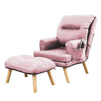 SESSEL Memo mit Fußhocker Rückenlehne 5-stufig einstellbar, rosa - Rosa, Kunststoff (107/95/66cm) - Margaret Hadas24