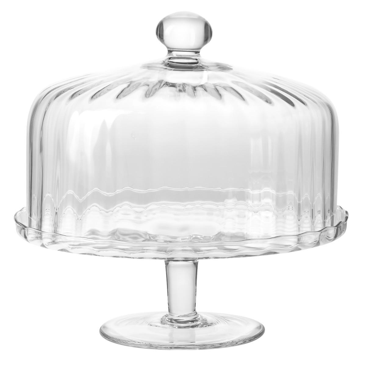 TORTENPLATTE MIT GLASGLOCKE BALLERINA, 31,5 CM - Transparent, Glas (31.5/32/31.5cm) - Krosno Glass