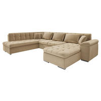 WOHNLANDSCHAFT Niko Bis Premium, Seite: Rechts - Beige, Holz/Textil (348/76/205cm) - MIRJAN24