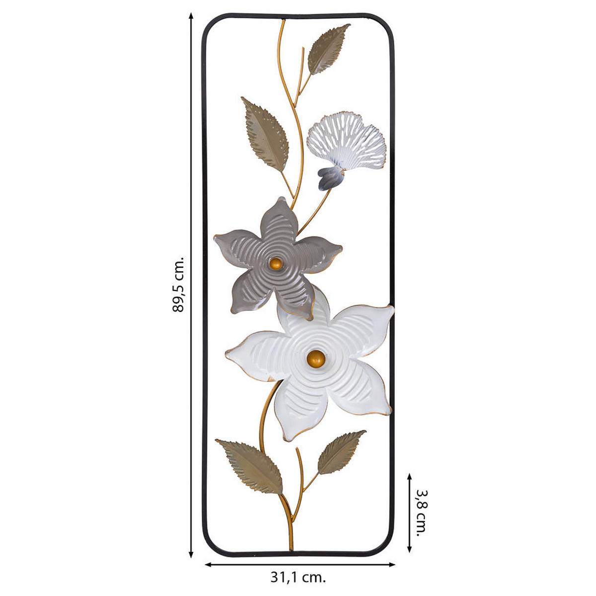 WANDDEKO-OBJEKT aus Metall, 31x90x4cm - Multicolor, Metall (31.1/3.8/89.5cm) - Wanderlust