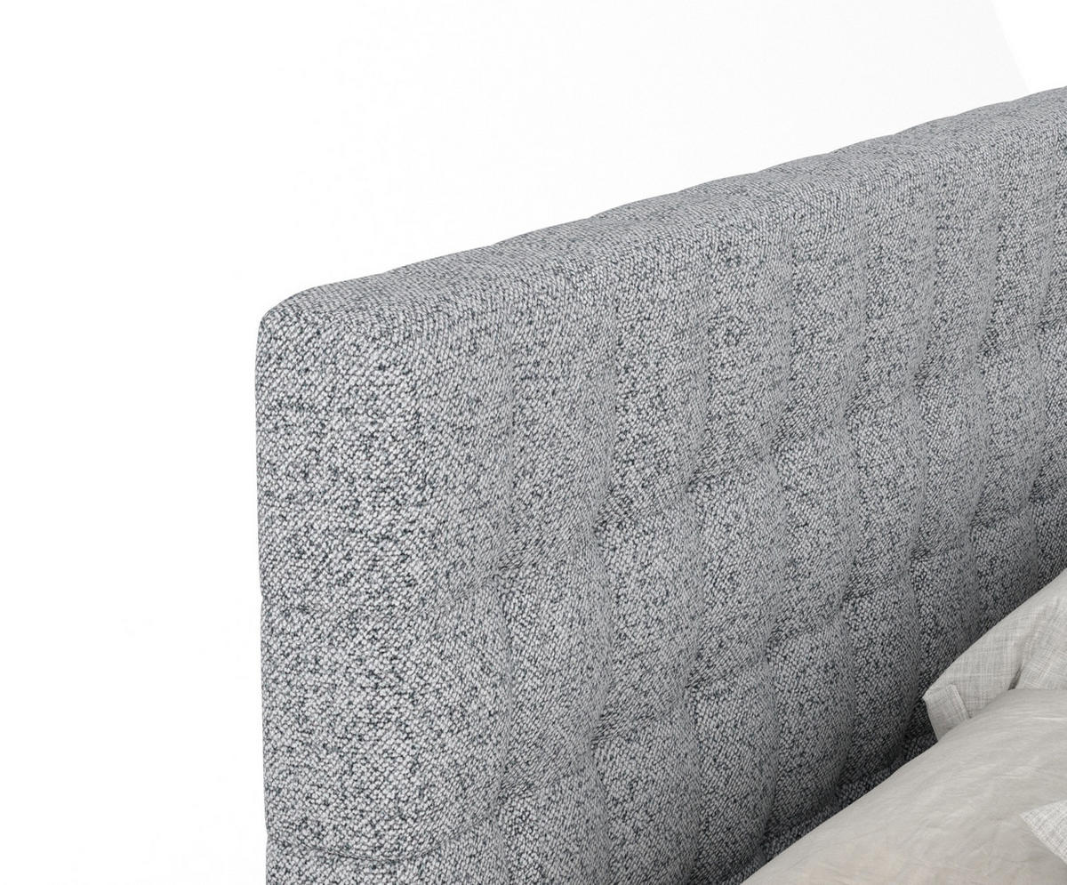BOXSPRINGBETT Sorrento Grau 140/200 cm mit Latex-Topper - Silberfarben/Grau, Holz/Holzwerkstoff (140/200cm) - Maison de Reve