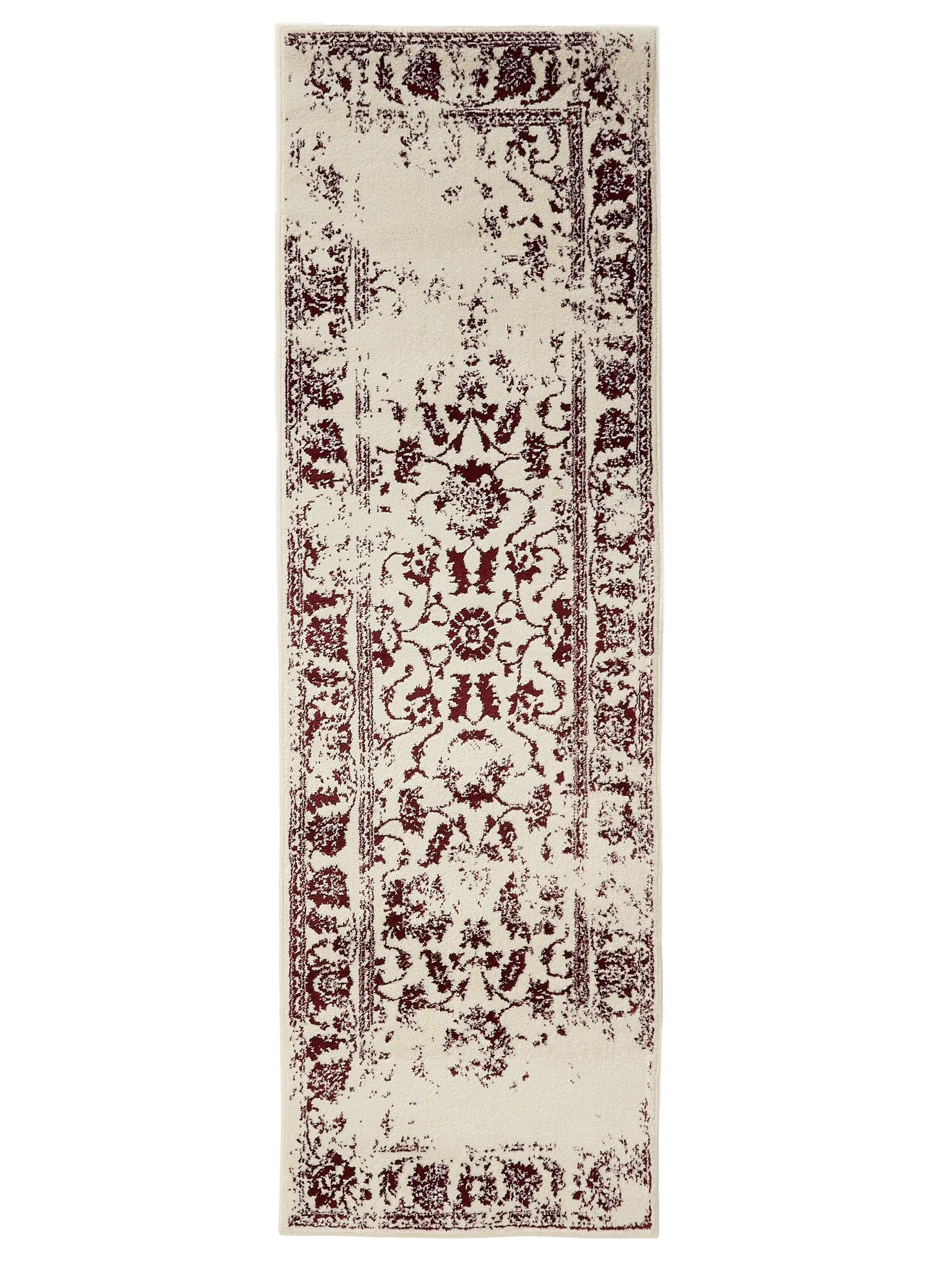 VINTAGE-LÄUFER Suki 80/240 cm - Rot/Creme, Kunststoff (80/240cm) - benuta