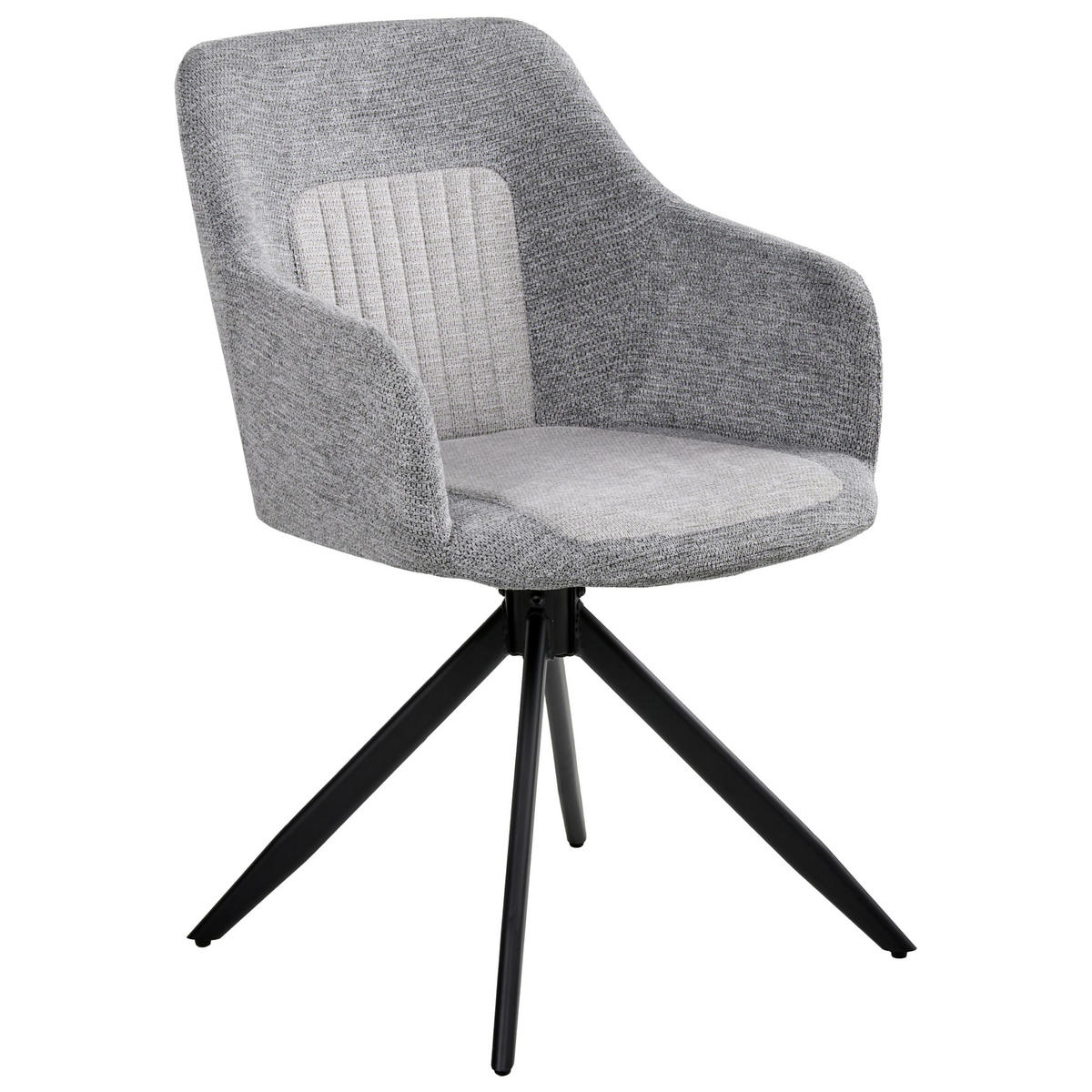 JÍDELNÍ ŽIDLE 2 ks sada otočná Látka Šedá Likely - světle šedá, textil (56/85/71cm) - Beliani