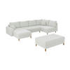 WOHNLANDSCHAFT inkl. Hocker Henrik Weiß Boucle - Weiß/Braun, Holz/Textil (310/81/161cm) - S-Style Möbel