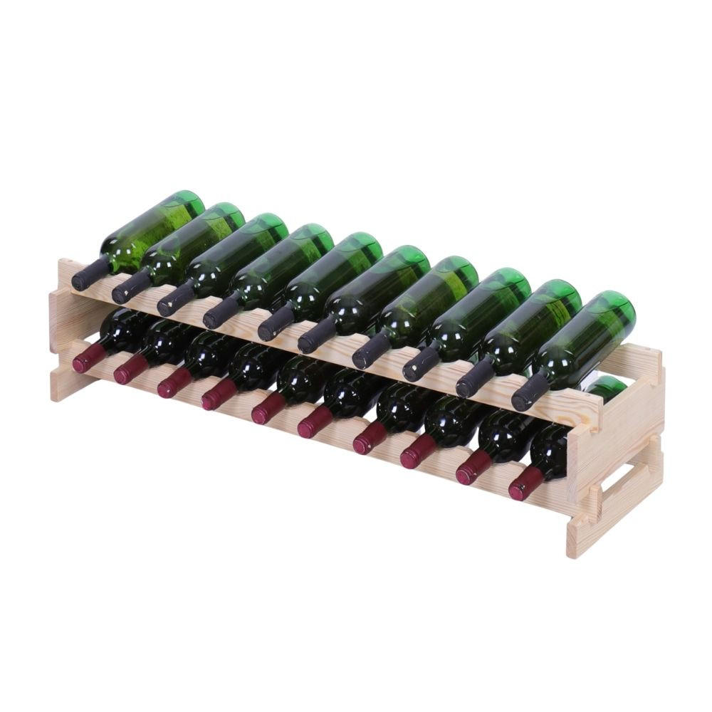 WEINREGAL VINOTECA FLEX PRO HxBxT 23x103x28cm 20 Flaschen auf 2 Ebenen Natur unbehandelt - Naturfarben, Holz (103/23/28cm) - PROREGAL