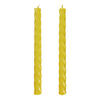 STABKERZE (2er-Set) Twisted - Hellgelb, Paraffin (2/26/2cm) - Butlers