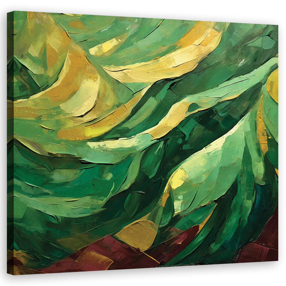 WANDBILD grün abstraktion - Grün, Textil (50/50cm) - Feeby