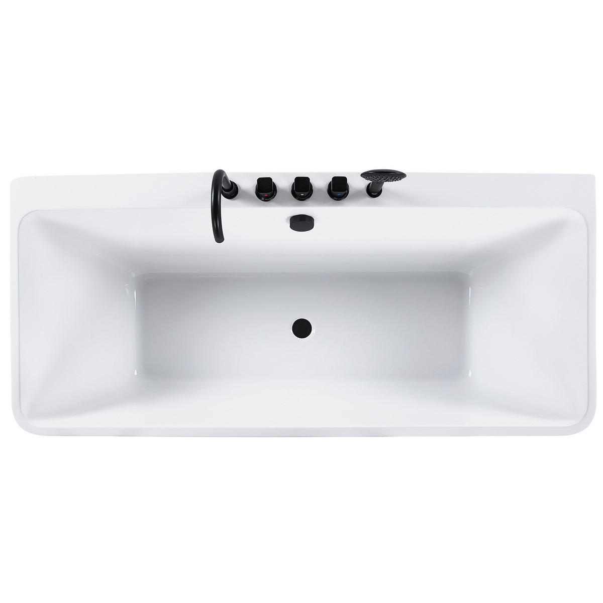 BADEWANNE 75x170x58 cm weiß Quatre - Weiß, Kunststoff (75/58/170cm) - Beliani