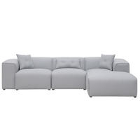 ECKSOFA Polsterbezug Hellgrau Dolva - Hellgrau, Textil (294/170cm) - Beliani