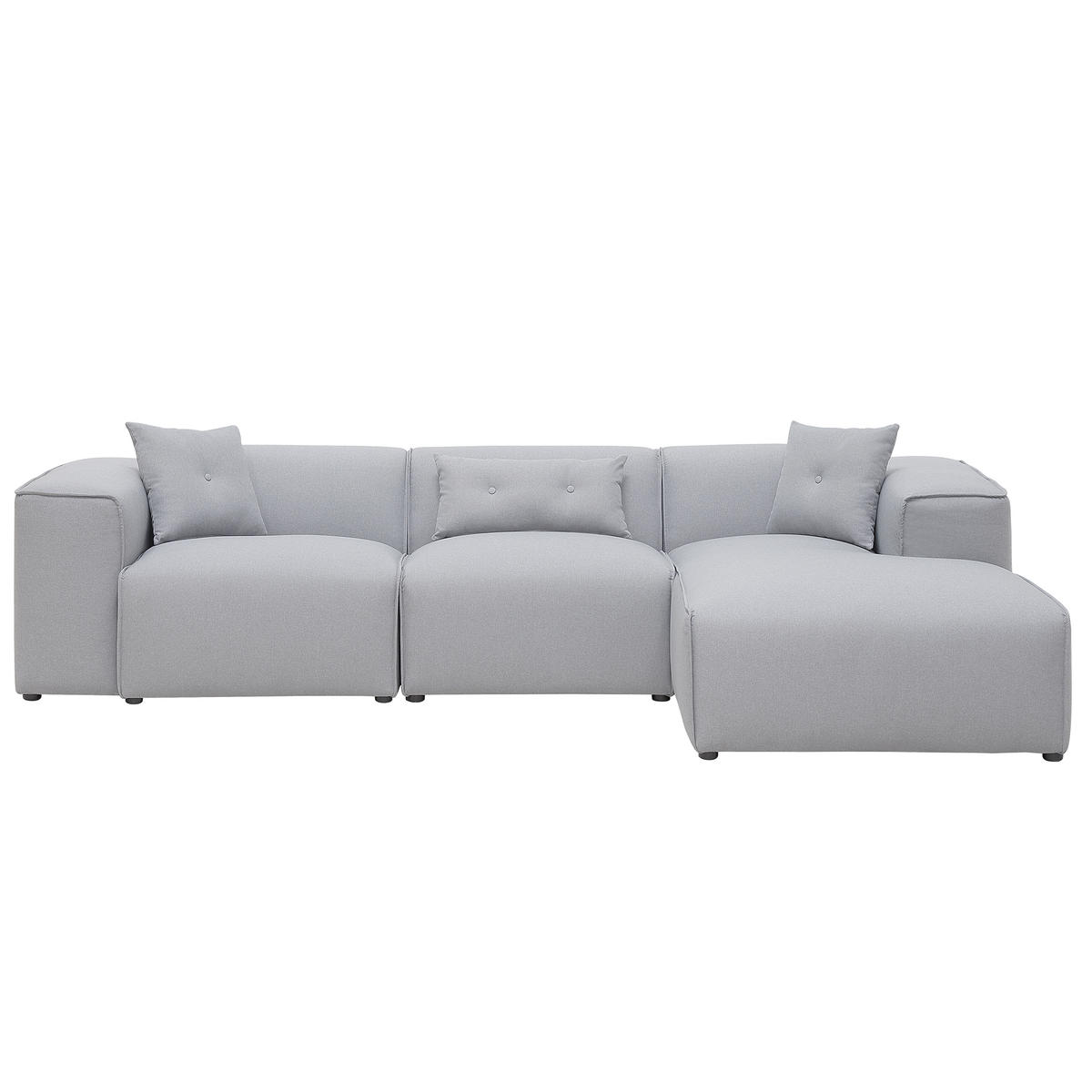 ECKSOFA Polsterbezug Hellgrau Dolva - Hellgrau, Textil (294/170cm) - Beliani