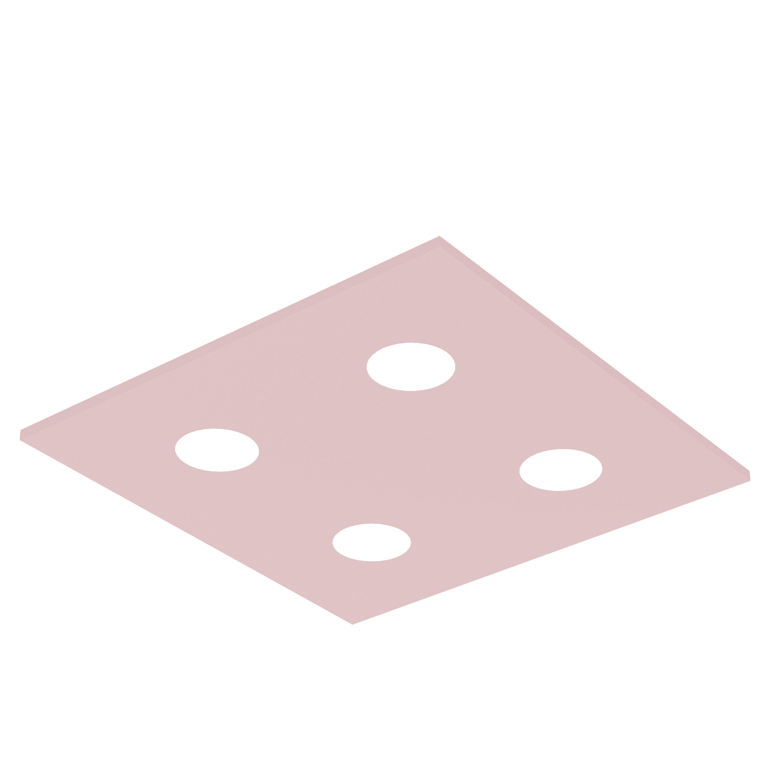 DECKENLEUCHTE - Pink, Metall (40/40/4cm) - Lumicom