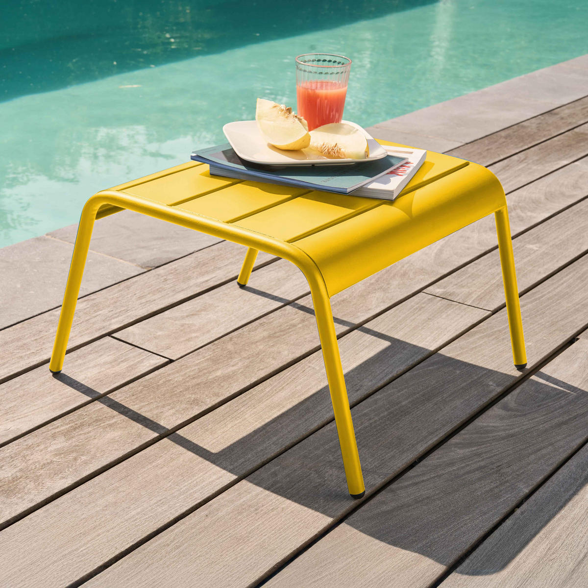 GARTENHOCKER, Gelb - Gelb, Metall (44/30/40cm) - Oviala