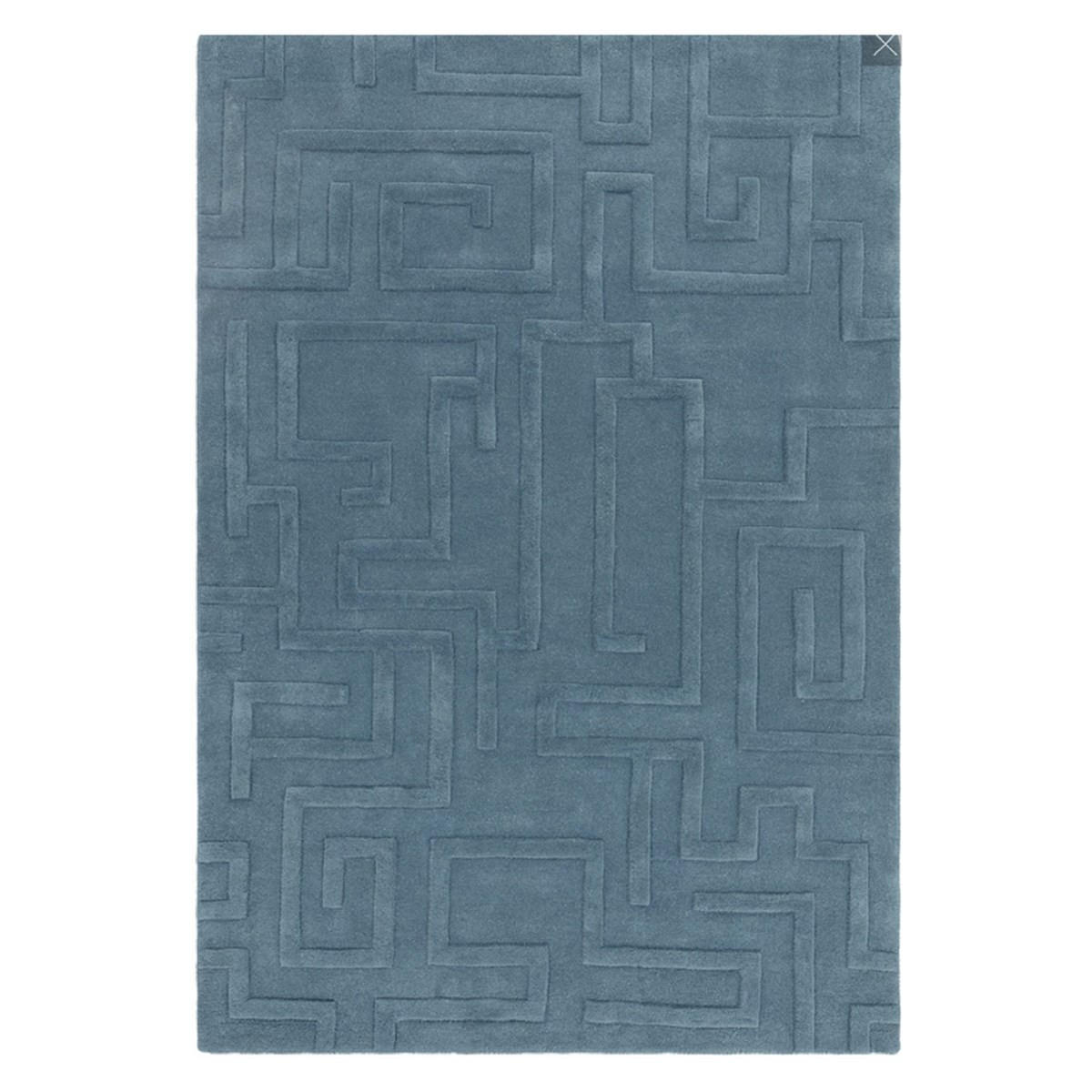 TEPPICH Moderner handgetufteter aus reiner Wolle für Wohn- und Schlafzimmer ZEMA Blau 200 x 290 cm - Blau, Naturmaterialien (200/290cm) - Novatrend