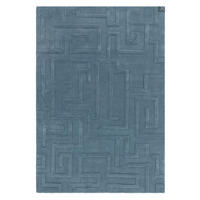 TEPPICH Moderner handgetufteter aus reiner Wolle für Wohn- und Schlafzimmer ZEMA Blau 200 x 290 cm - Blau, Naturmaterialien (200/290cm) - Novatrend