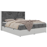 BOXSPRINGOVÁ POSTEĽ TRAVIT 140/200 - Šedá Manšestr - Topper T25 - H3 (stredne tvrdý) - čierna/sivá, textil/plast (140/200cm) - MKS
