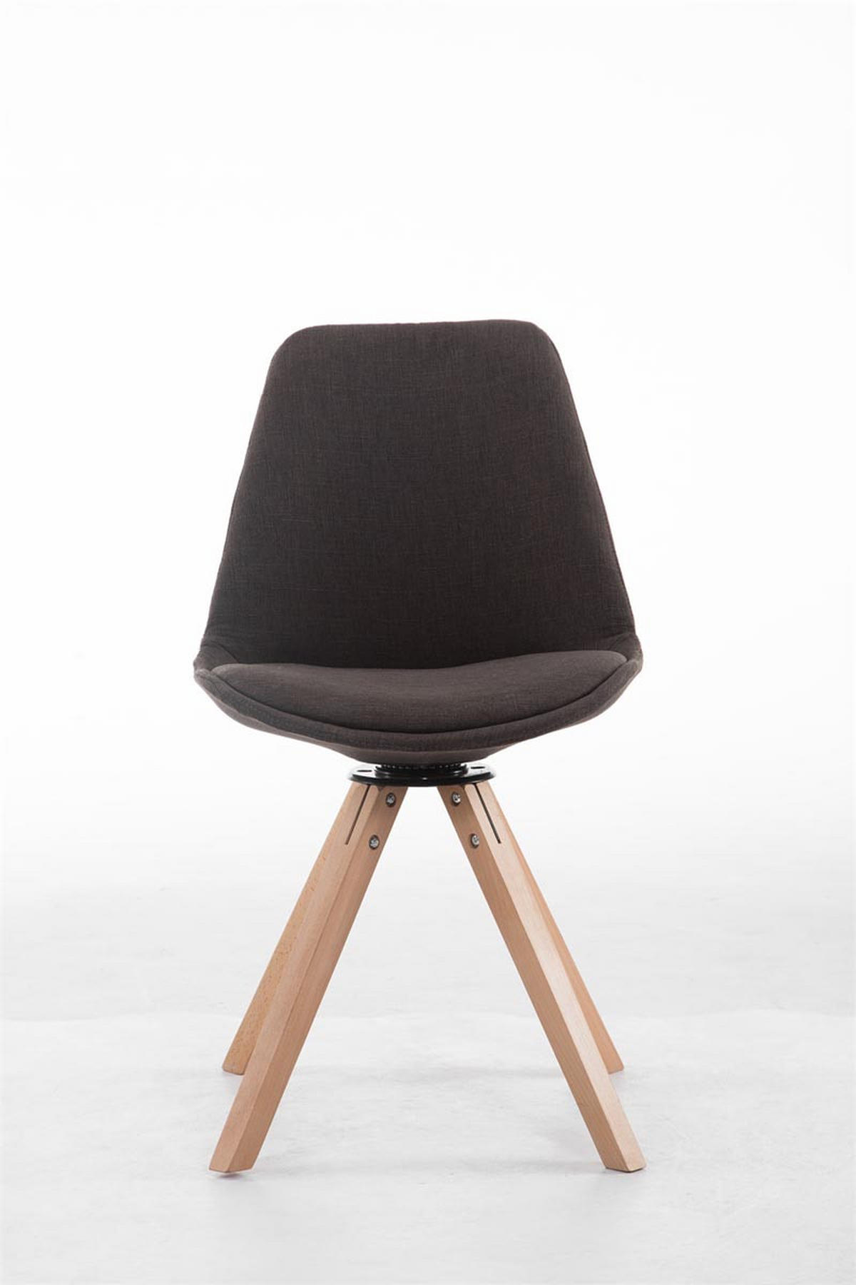 DREHSTUHL Stoff dunkelgrau - Eukalyptusholzfarben/Dunkelgrau, Holz/Textil (48/84/56cm) - CLP