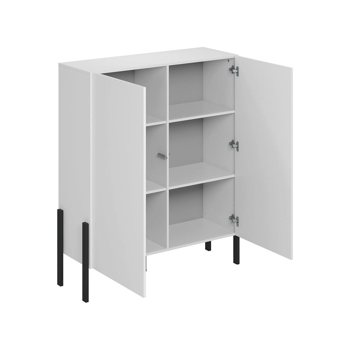 SIDEBOARD Bérénice Mattweiß und Schwarz - Weiß, Holzwerkstoff (114/135/40cm) - Petits-meubles