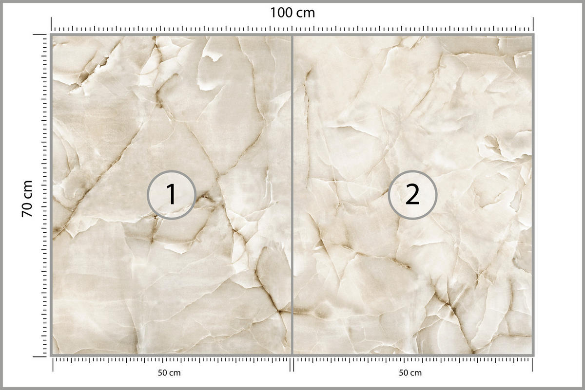 FOTOTAPETE für Wohnzimmer Beige Marmor Muster Stein 100x70 - Beige, Papier (100/70cm) - Muralo
