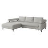 ECKSOFA Rosa, Seite: Links OT-2R - Hellgrau/Schwarz, Holz/Textil (265/184cm) - MIRJAN24