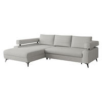 ECKSOFA Rosa, Seite: Links OT-2R - Hellgrau/Schwarz, Holz/Textil (265/184cm) - MIRJAN24