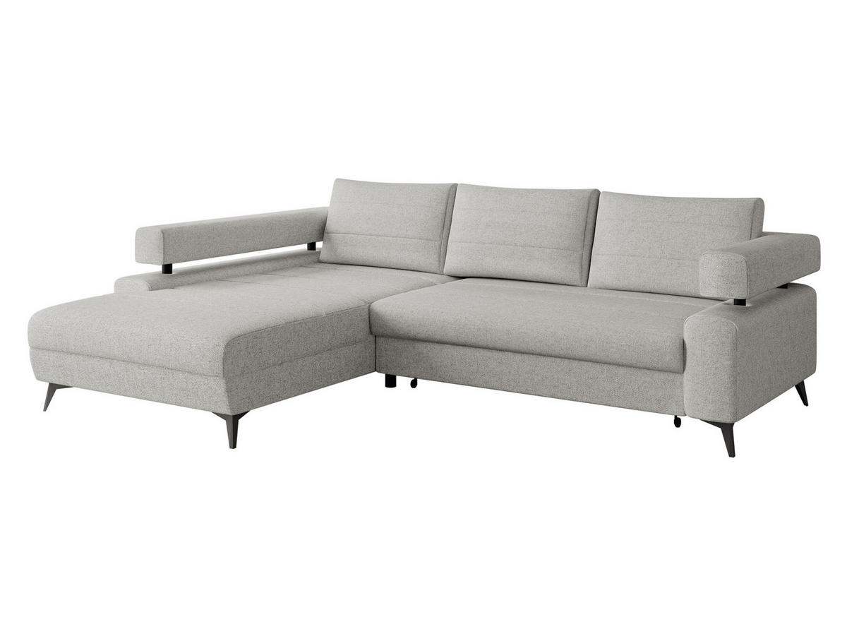ECKSOFA Rosa, Seite: Links OT-2R - Hellgrau/Schwarz, Holz/Textil (265/184cm) - MIRJAN24
