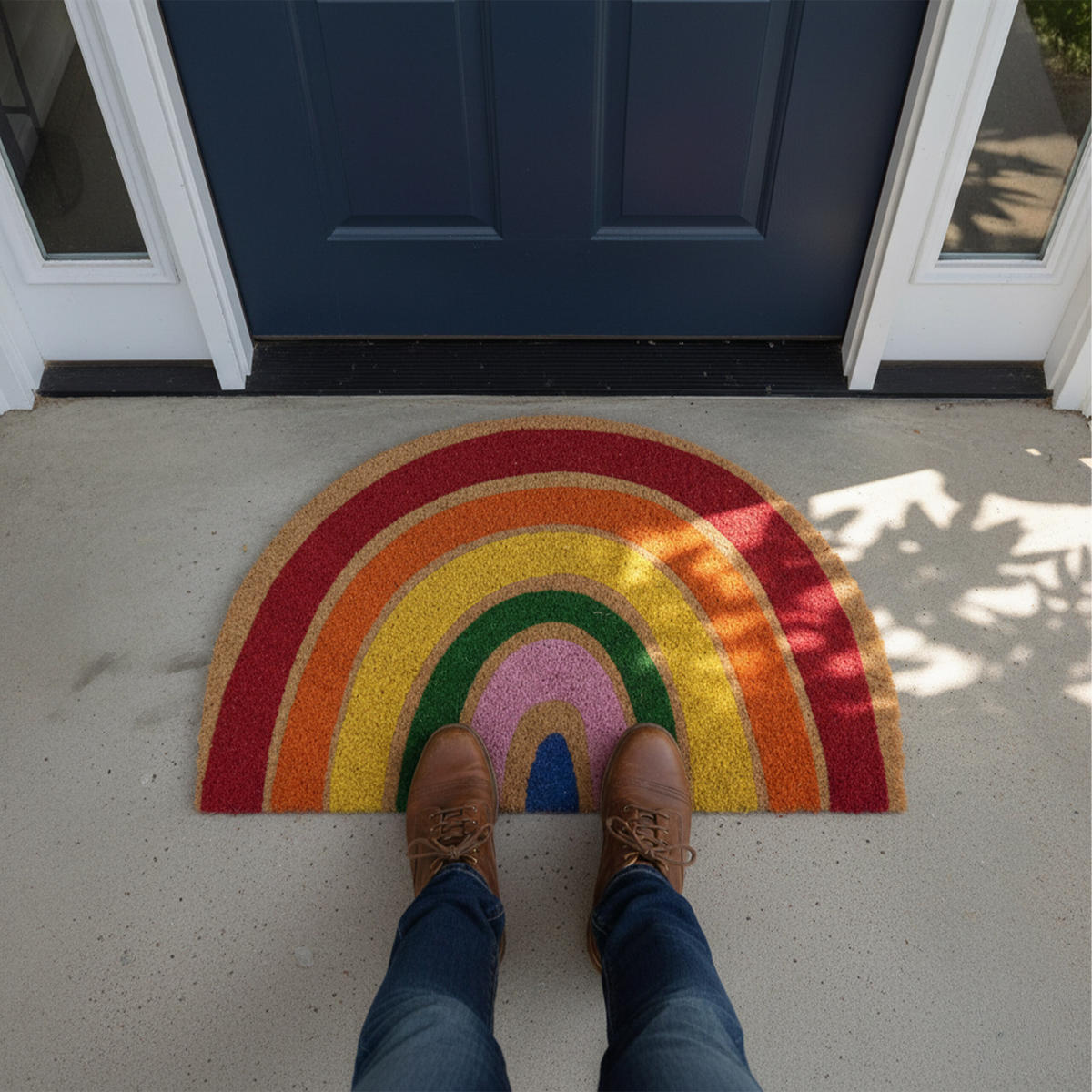 FUSSMATTE - Multicolor, Kunststoff/Textil (80/50cm) - Relaxdays