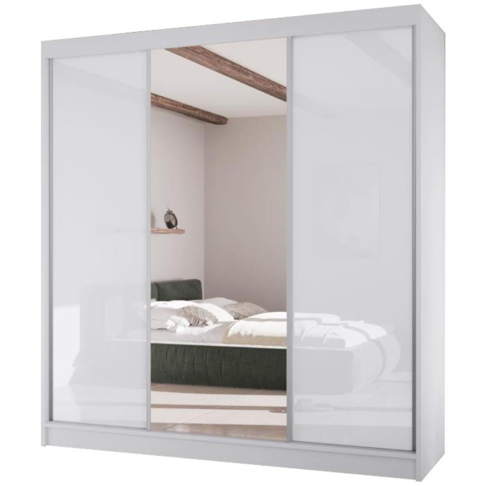 SCHWEBETÜRENSCHRANK Velis II 200/61/215 weiß - Weiß, Holzwerkstoff (200/215/61cm) - Beautysofa