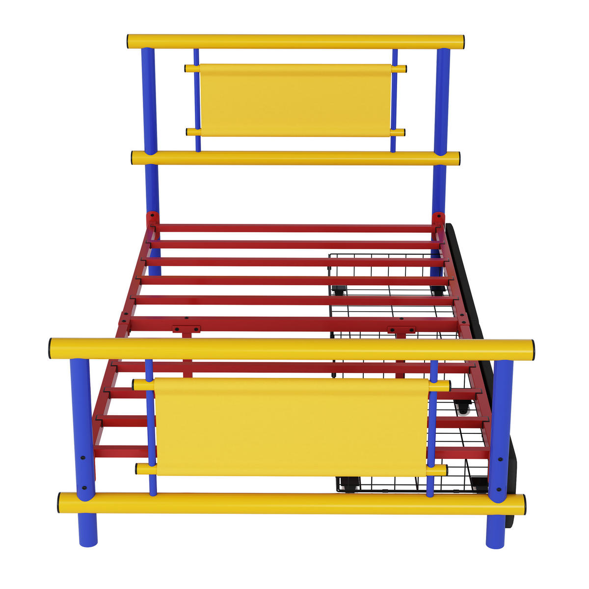 METALLBETT 90/200 cm Blau mit 2 Schubladen - Blau, Metall (90/200cm) - Oxeza