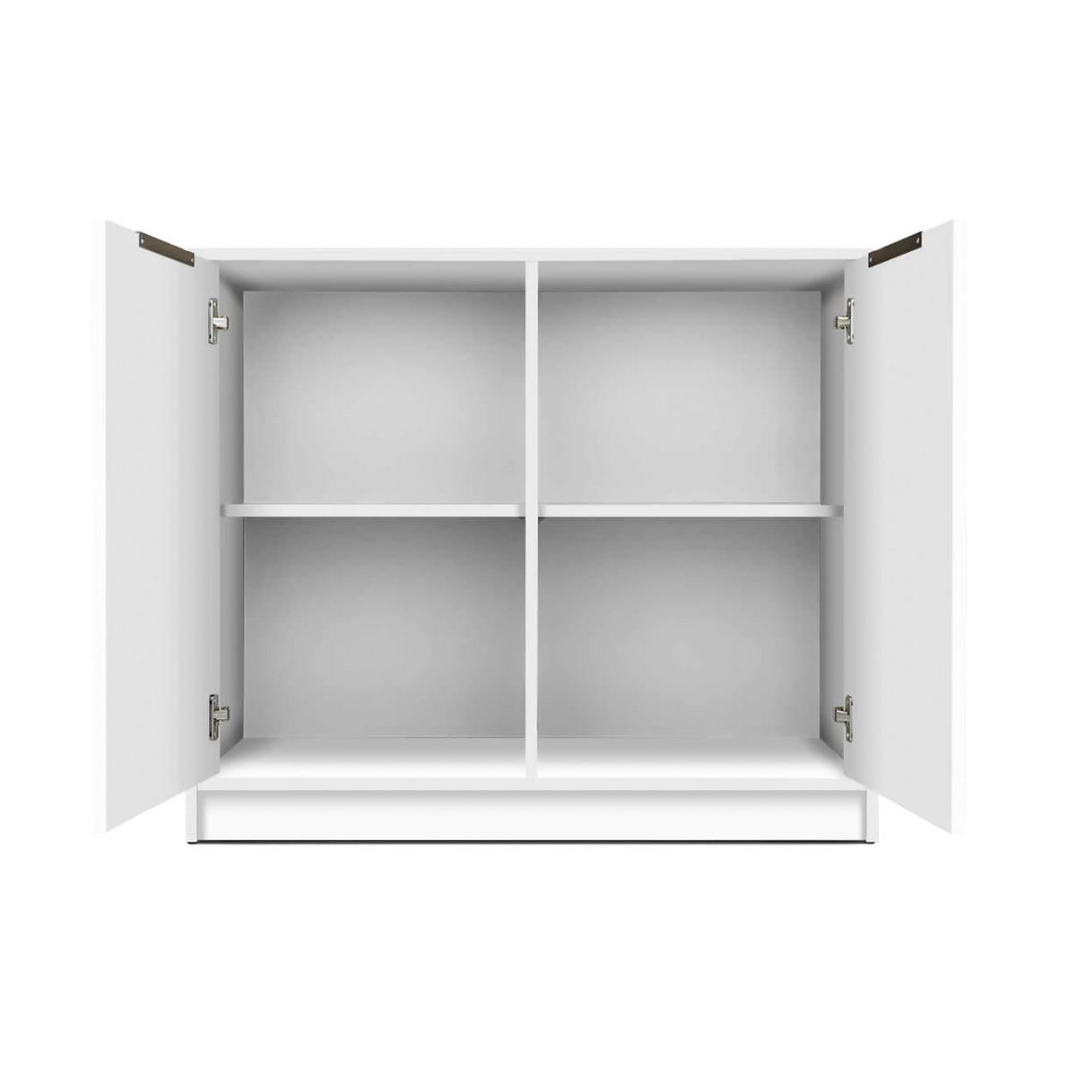 KOMMODE GAREN 94/82/41cm mit Schubladen 2 Türen Weiß - Weiß, Holzwerkstoff (94/82/41cm) - MASSENO